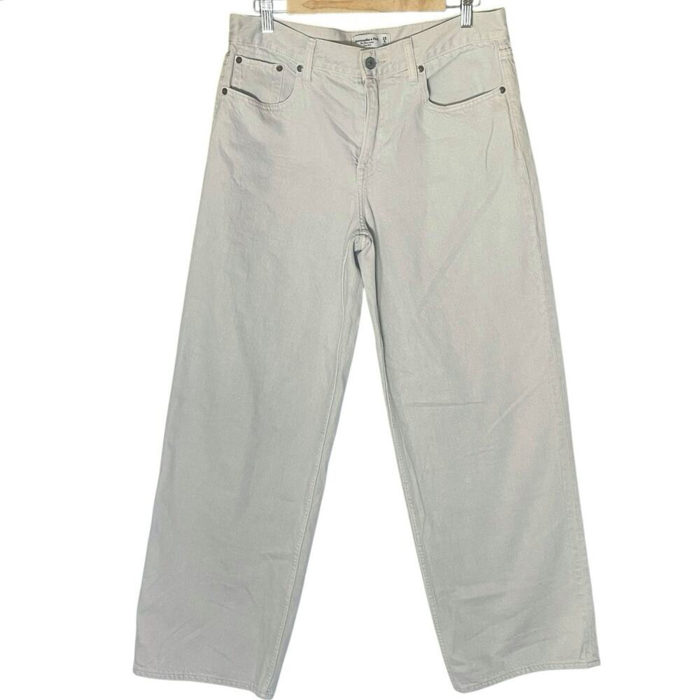 Abercrombie & Fitch Ultra Loose Low Rise Curve Love 28/6L Grey Denim Jeans